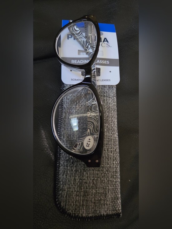 Piranha Accessories - Piranha Black Patterned Women's Reading Glasses +1.25 NEW